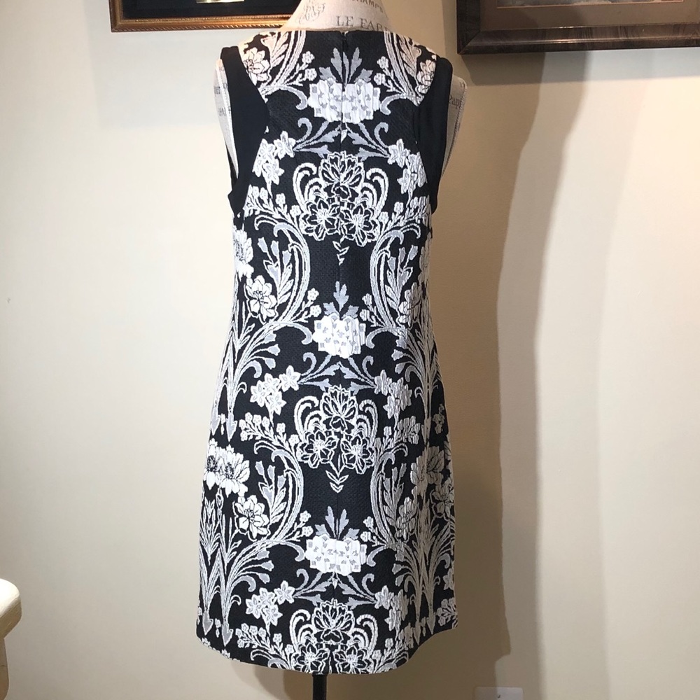 INC Sleeveless Black Dress with White Pattern Sz L - Picture 3 of 6